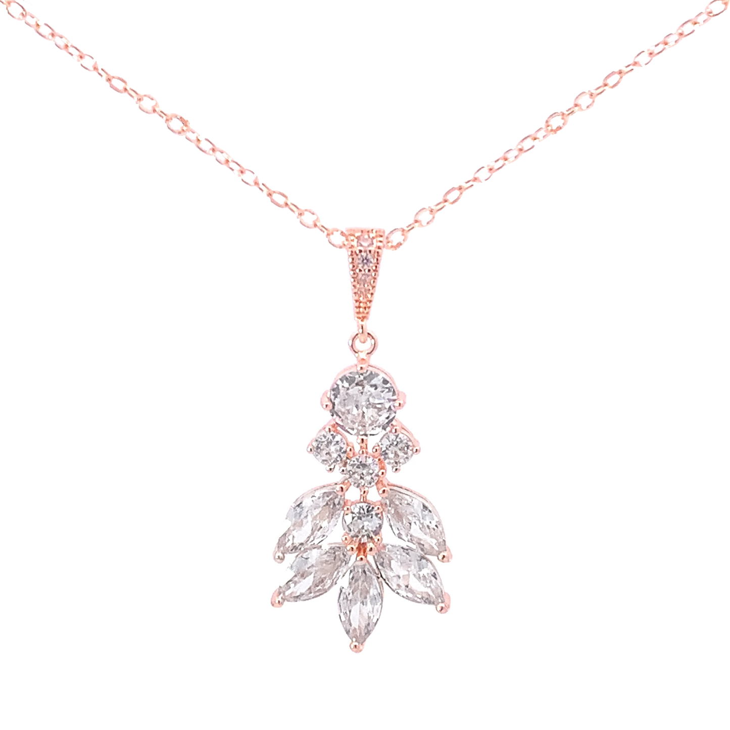 Theodora bridal necklace rose gold