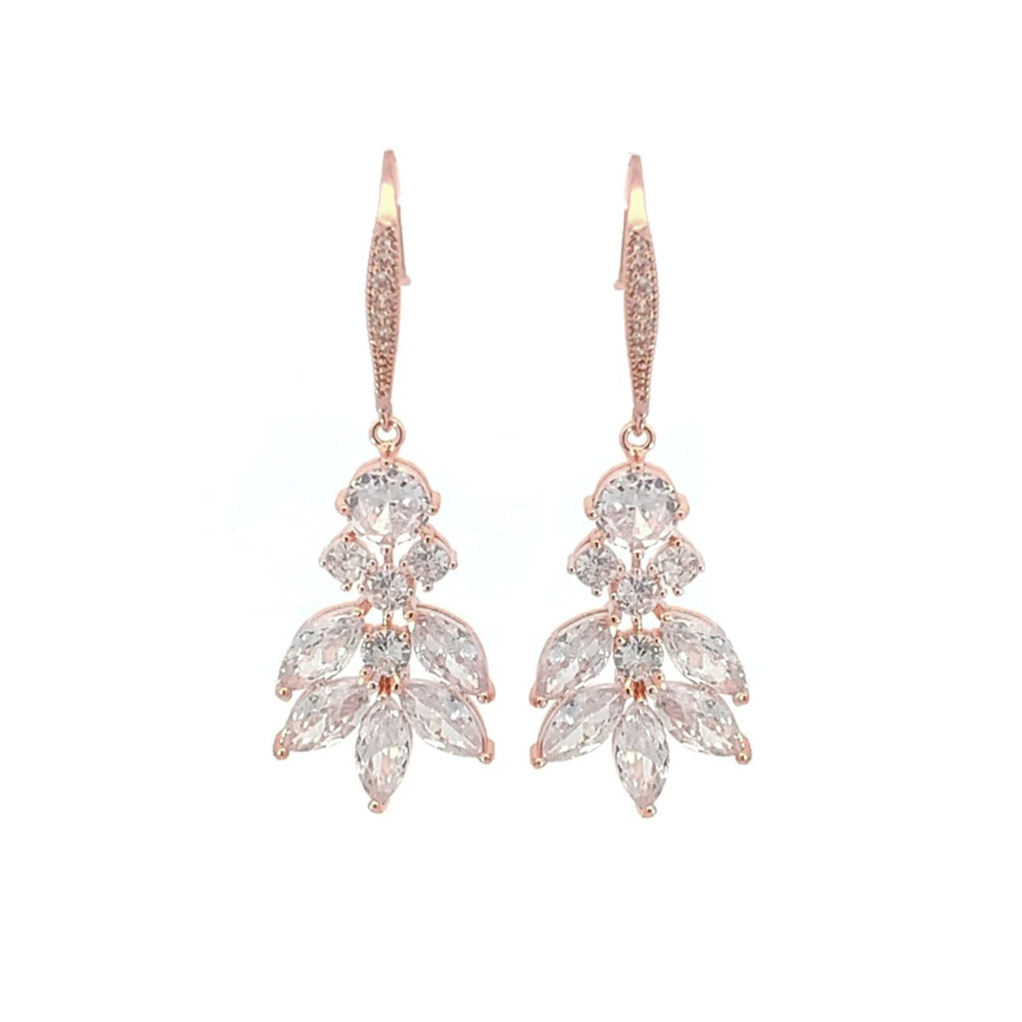 statement bridal earrings rose gold