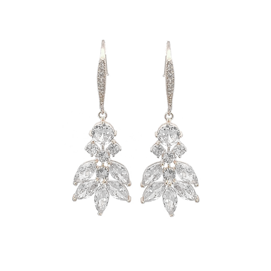 statement bridal earrings silver