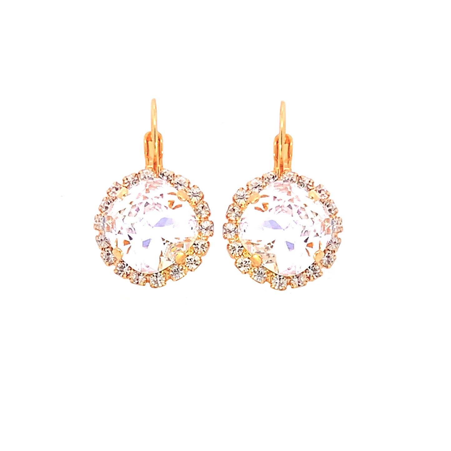 cushion cut wedding earrings in gold