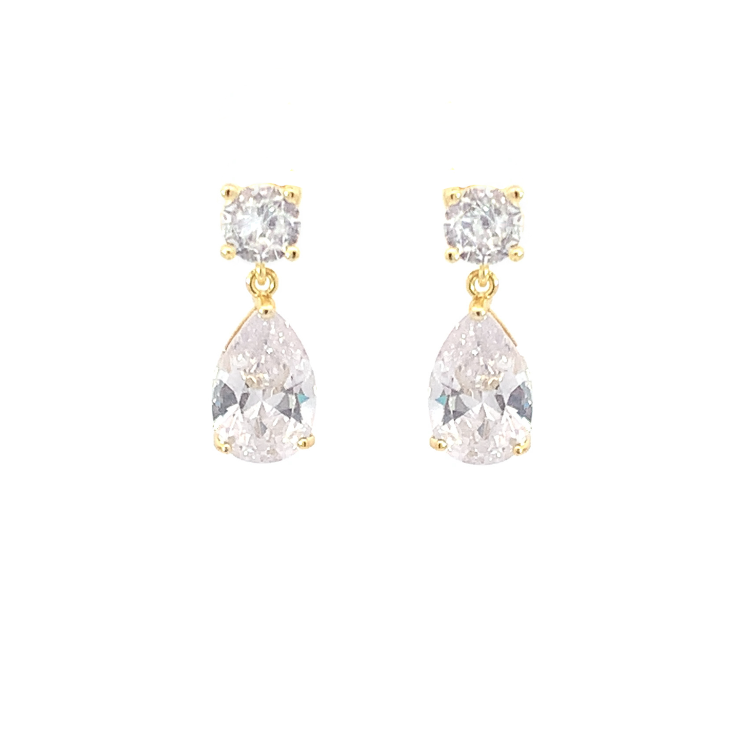 April birthstone crystal stud earrings gold