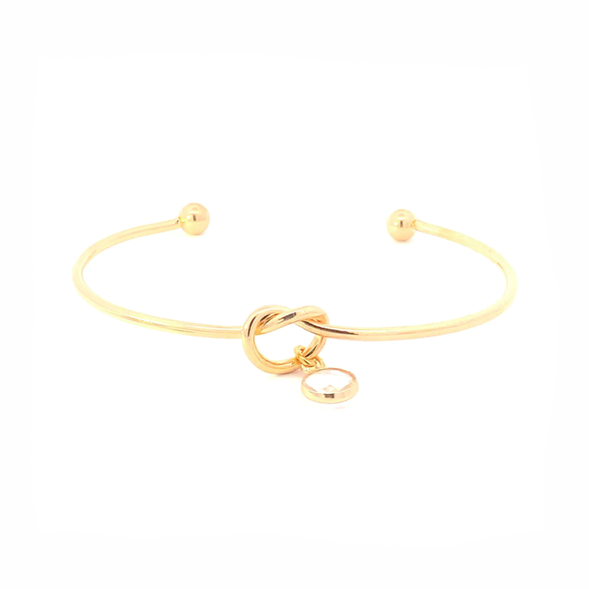 April birthstone knot bracelet gold