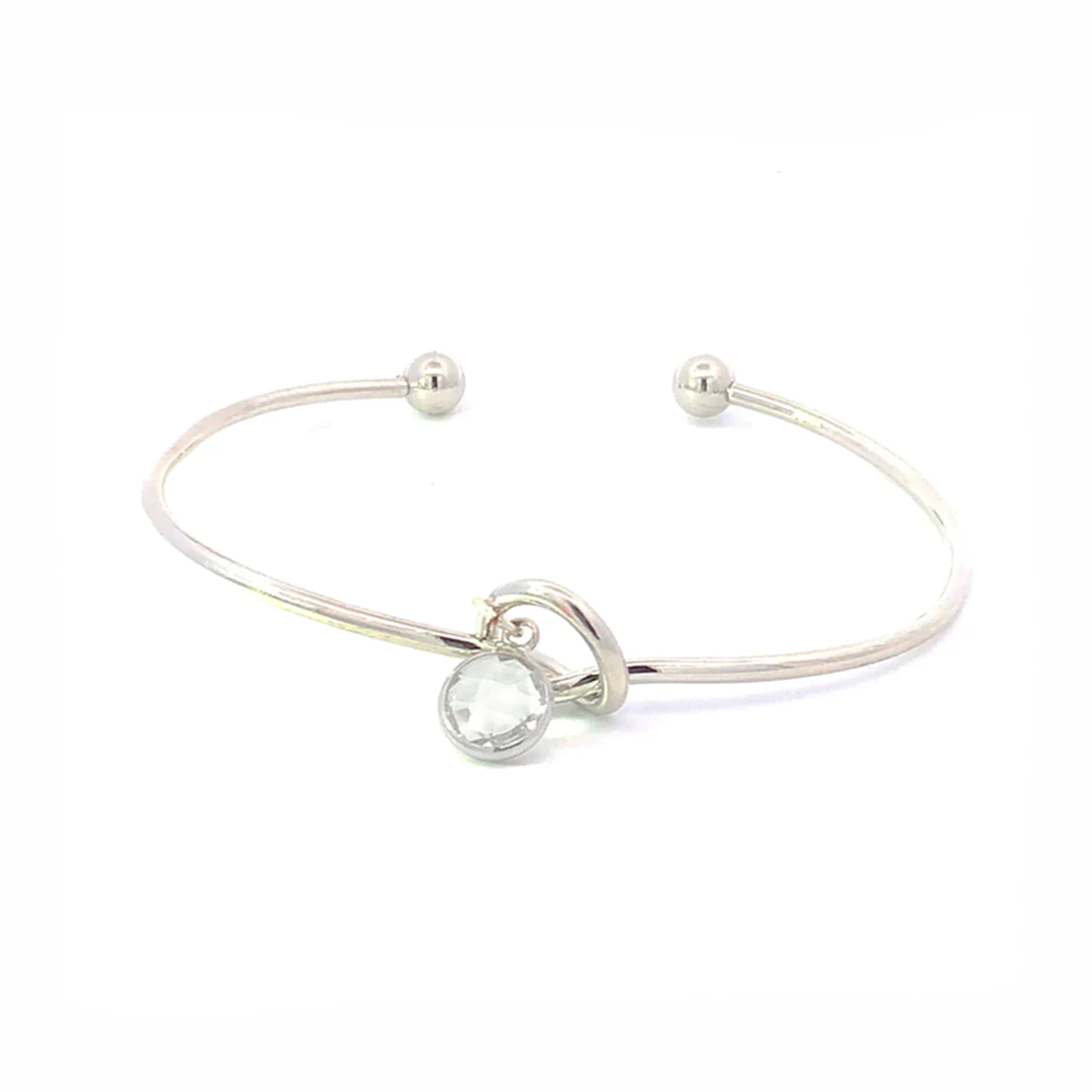 April birthstone knot bracelet silver