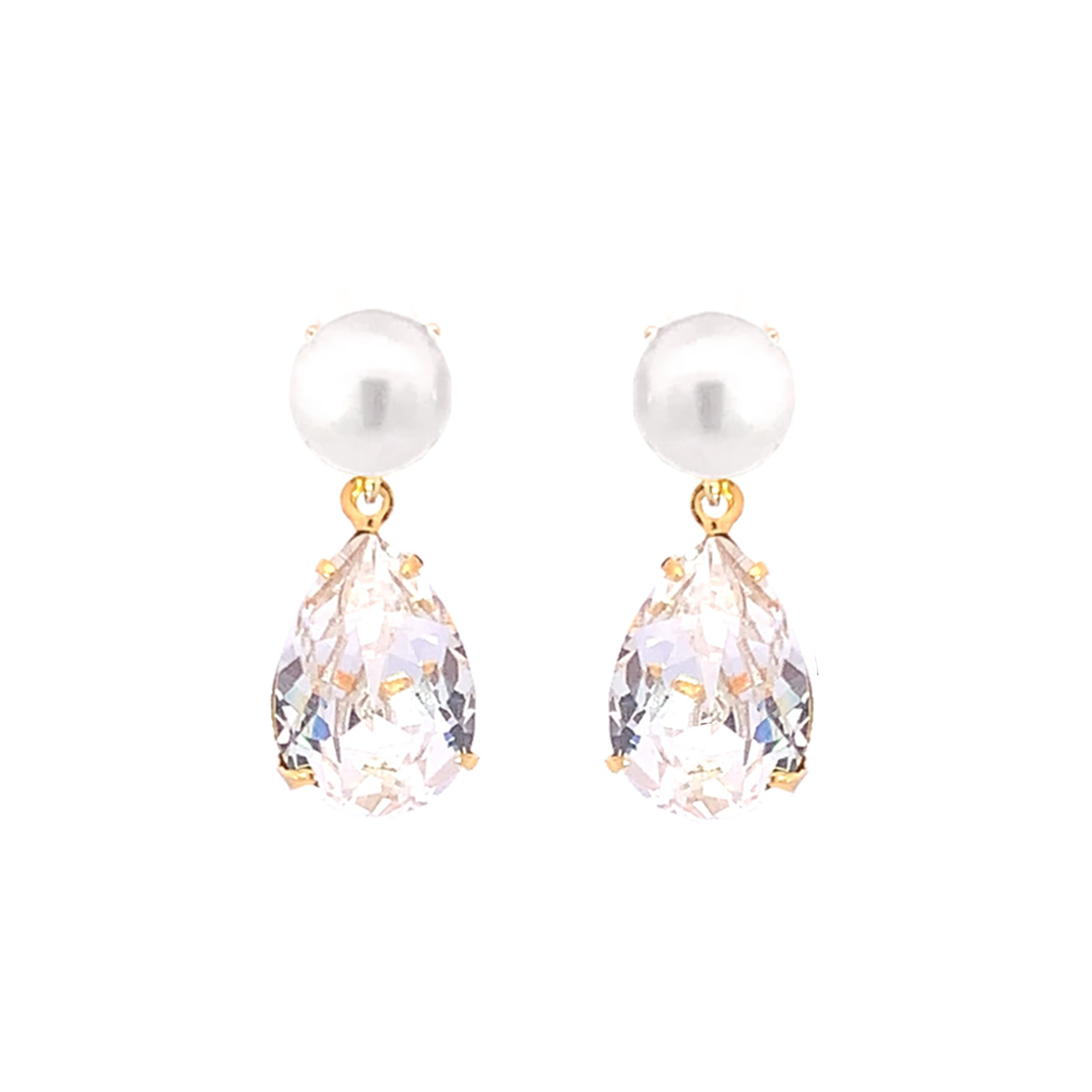 April birthstone pearl earrings gold