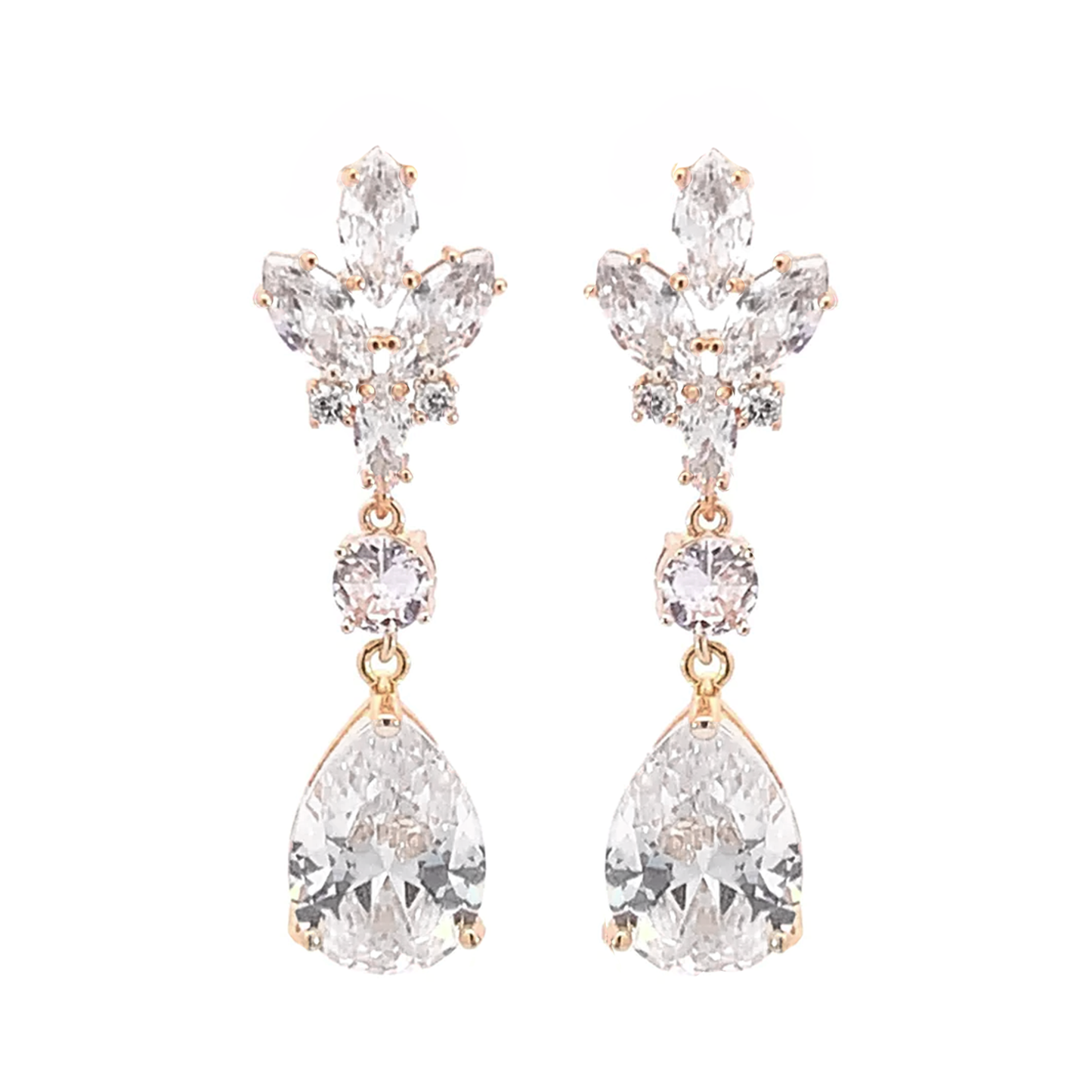 chandelier bridal earrings gold