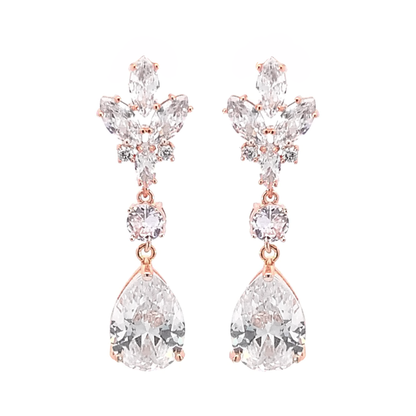 chandelier bridal earrings rose gold