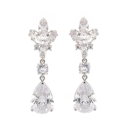 chandelier bridal earrings silver