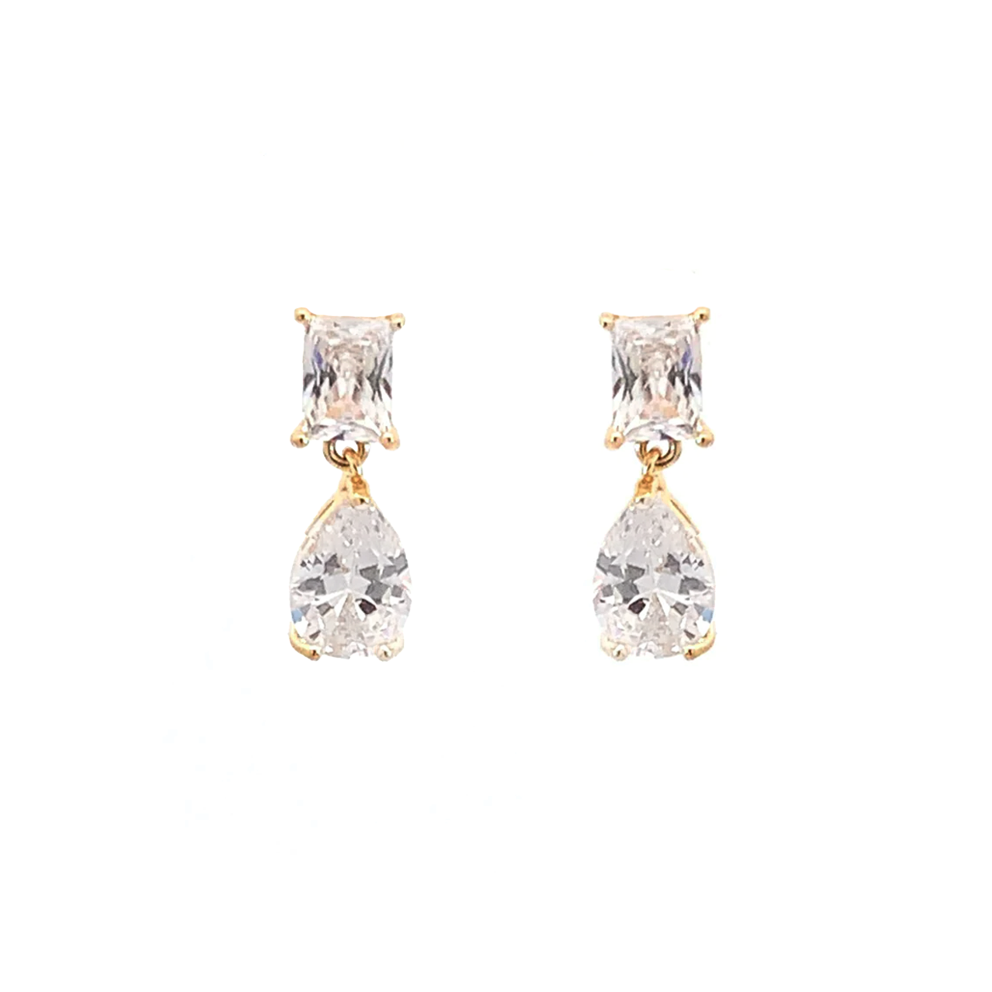 crystal drop bridal earrings gold