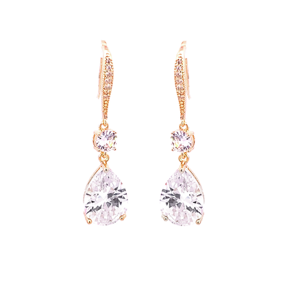 crystal teardrop bridal earrings gold