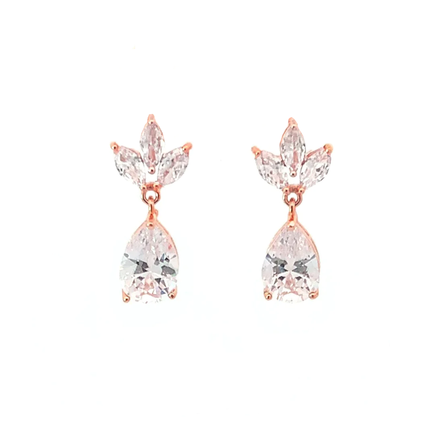 crystal teardrop earrings rose gold