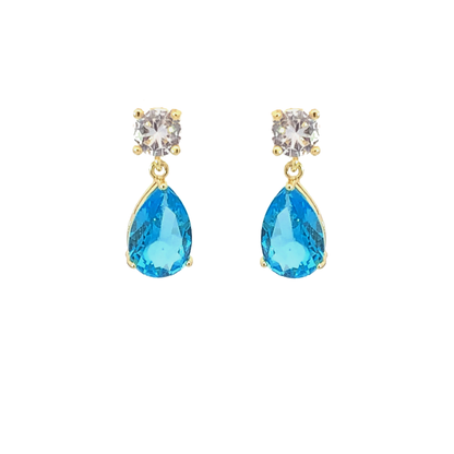 December birthstone crystal stud earrings gold
