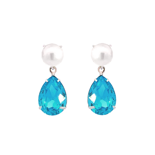 December birthstone pearl earrings silver