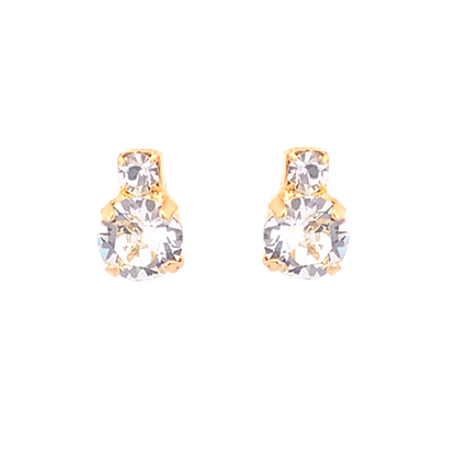 Diamond solitaire stud earrings gold