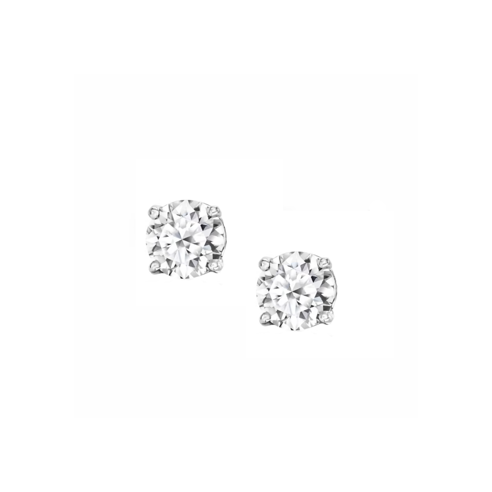 simulated diamond solitaire stud earrings silver