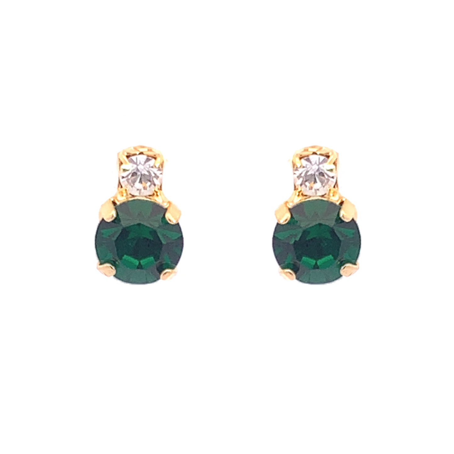 Emerald stud earrings gold