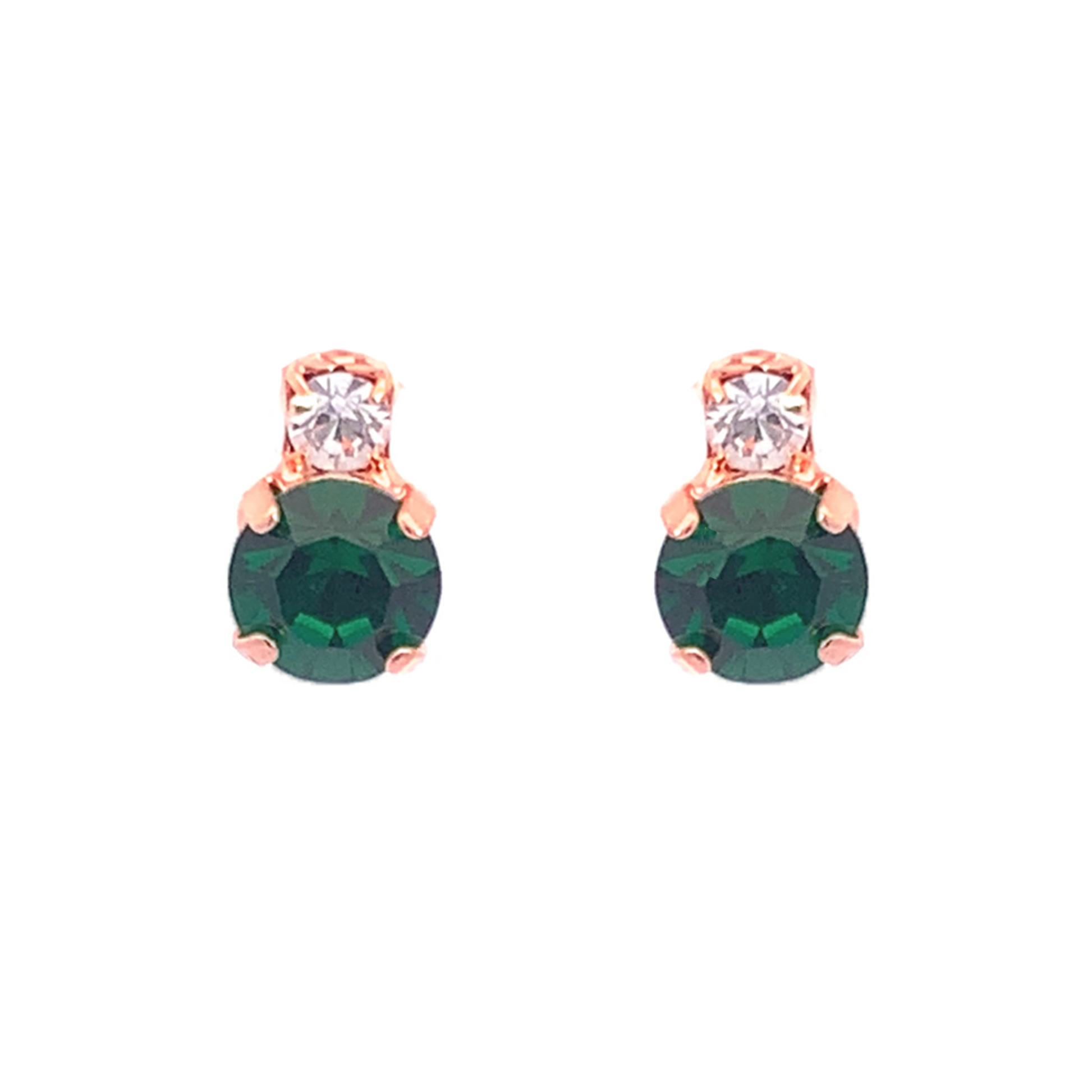 Emerald stud earrings rose gold