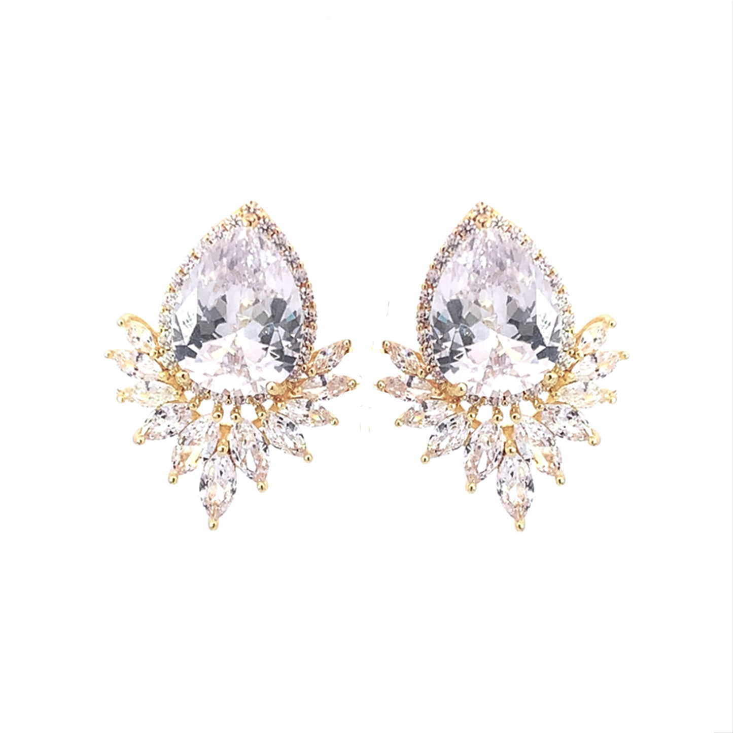 statement bridal earrings in gold