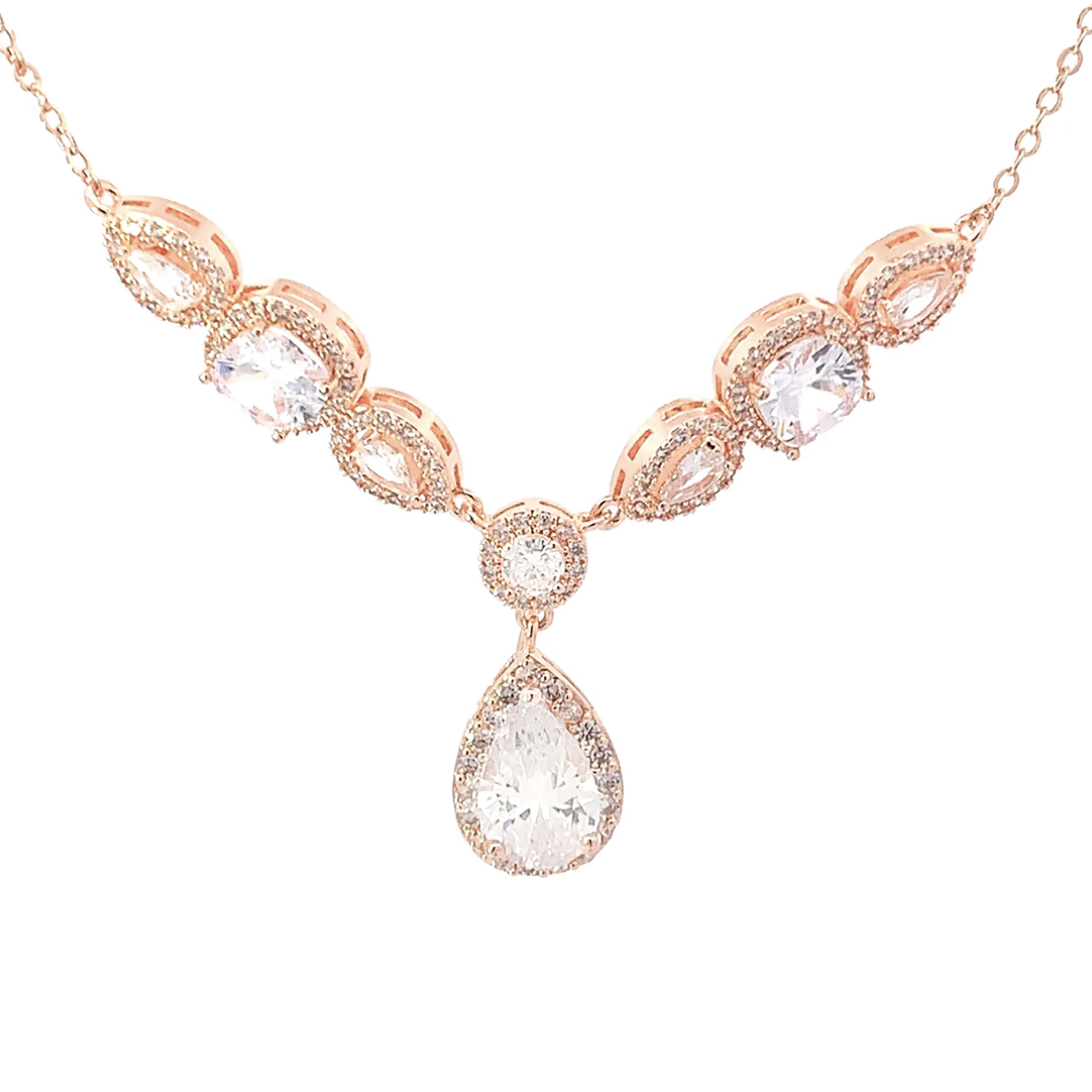 statement bridal necklace rose-gold