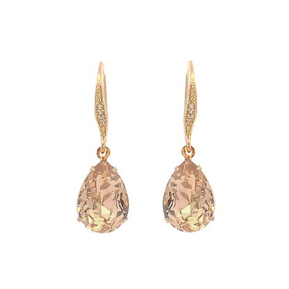 golden topaz crystal teardrop earrings gold