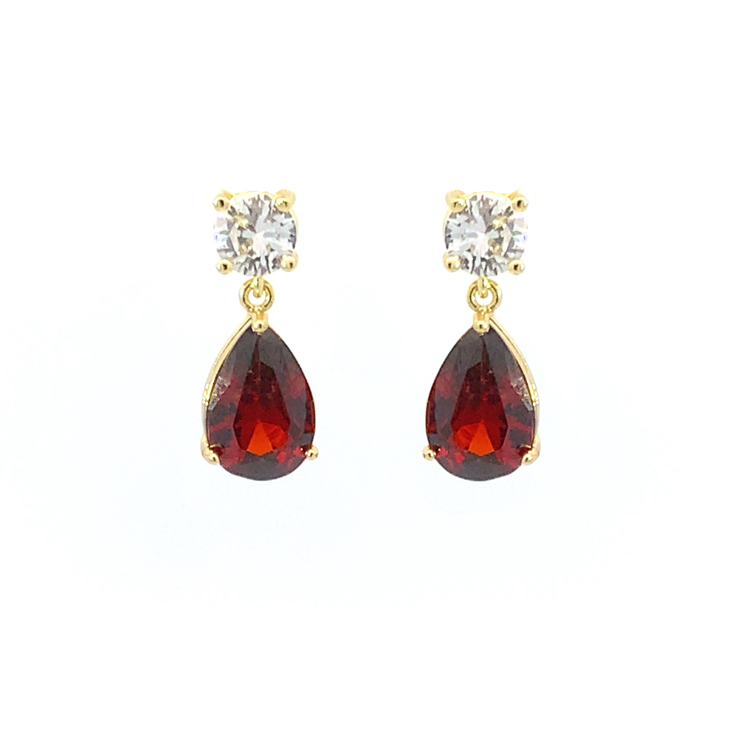 January birthstone crystal stud earrings gold
