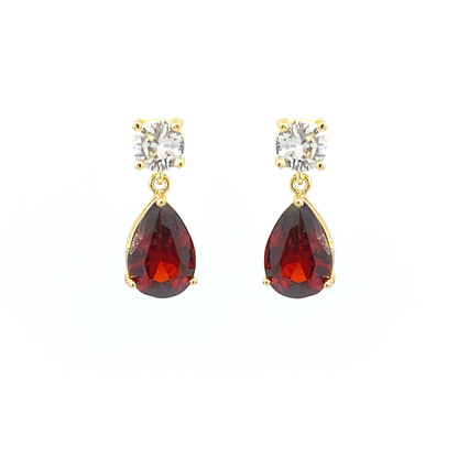 January birthstone crystal stud earrings gold