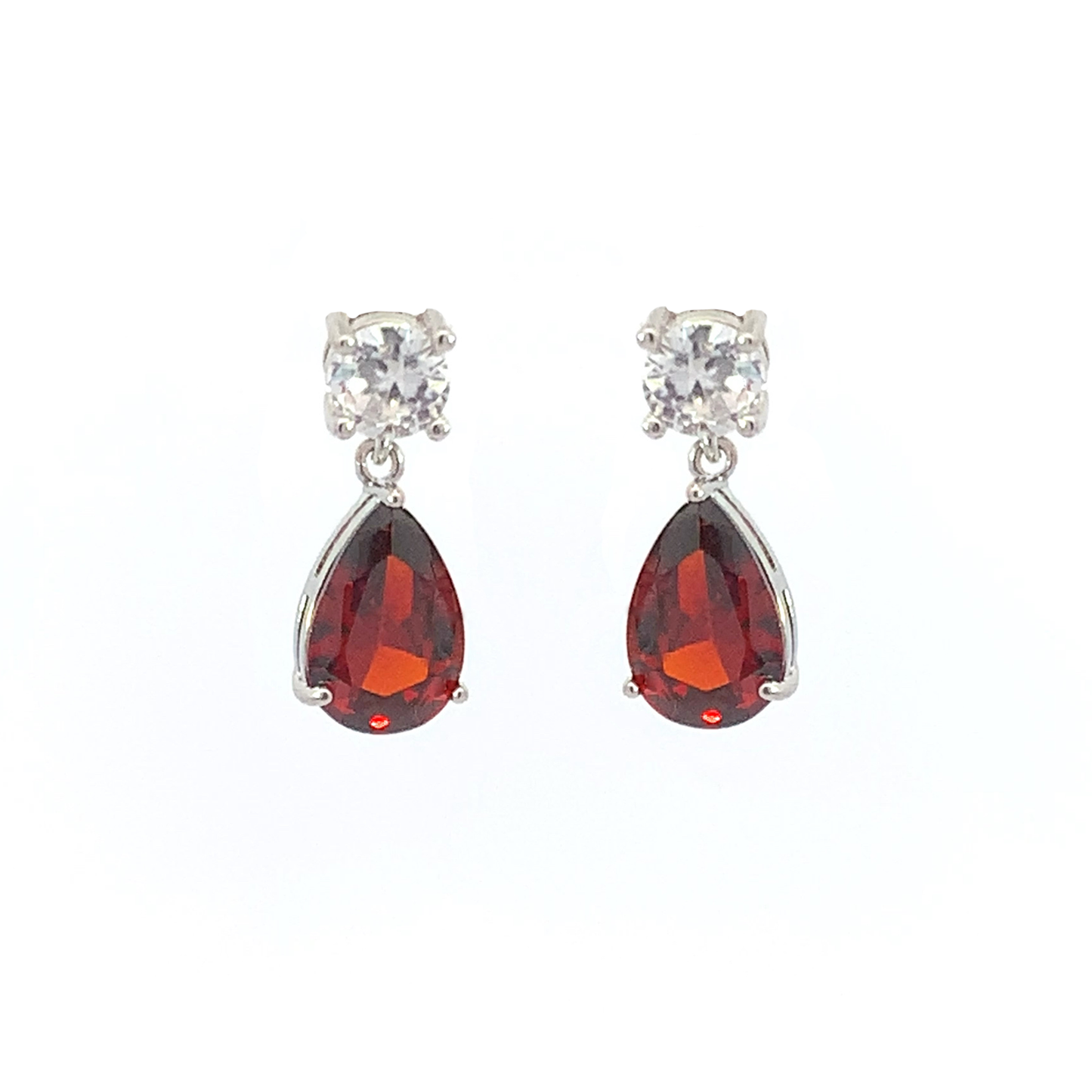 January birthstone crystal stud earrings silver