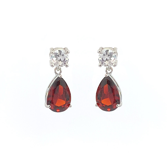 January birthstone crystal stud earrings silver
