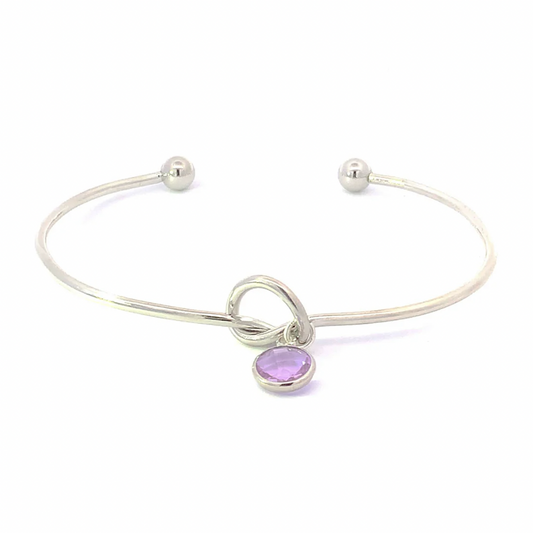 June birthstone knot bracelet silver