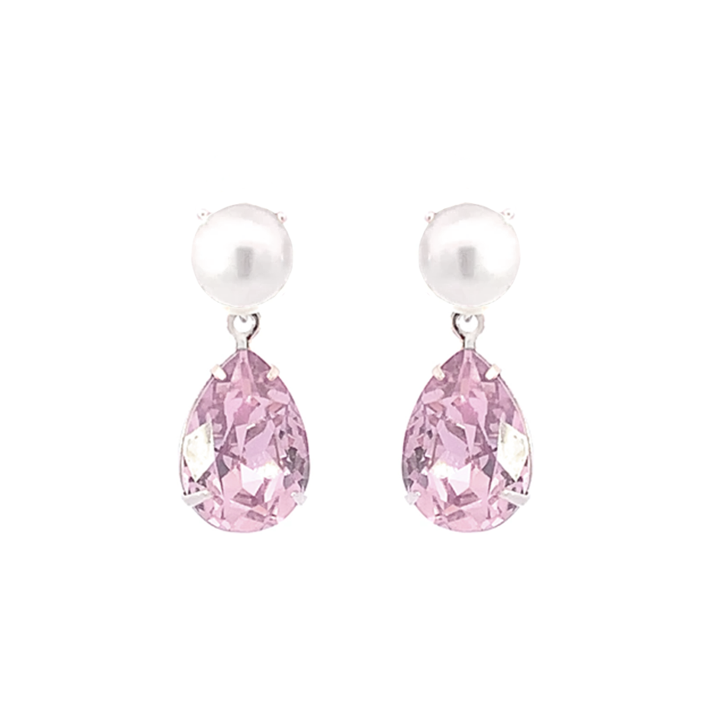 June birthstone pearl earrings silver