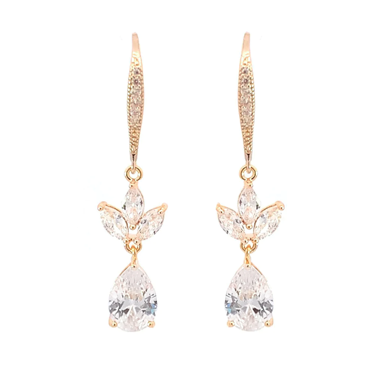 crystal drop earrings gold