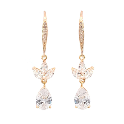 crystal drop earrings gold