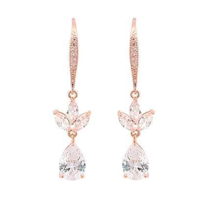 crystal drop earrings rose gold