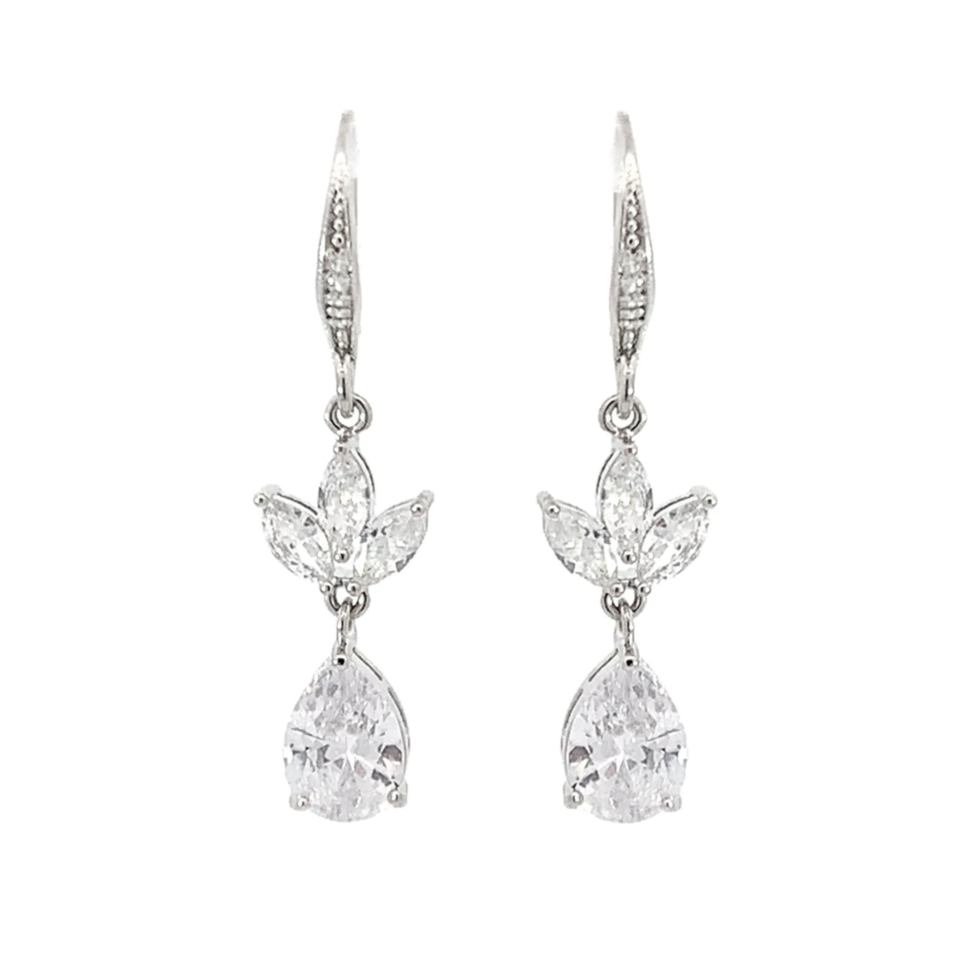crystal drop earrings silver