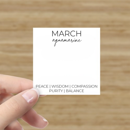 Earring display card for the month of March