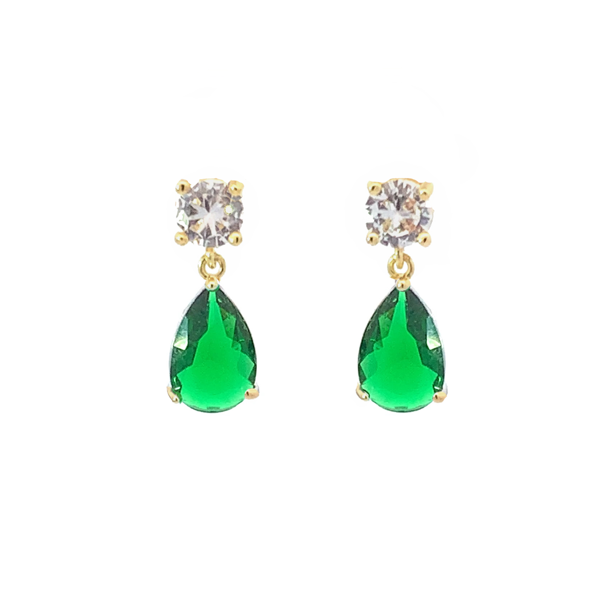 May birthstone crystal drop earrings gold