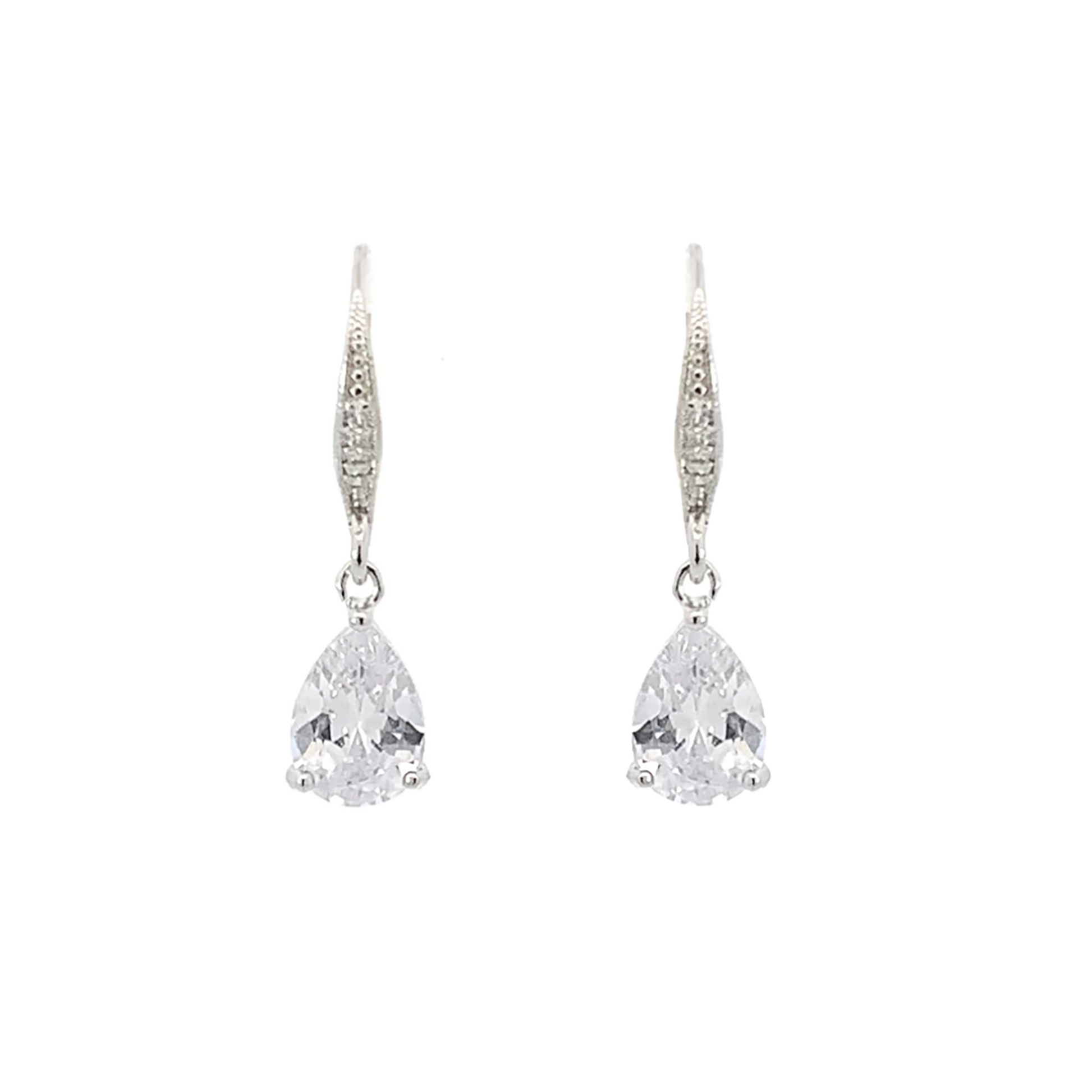 mini teardrop earrings silver