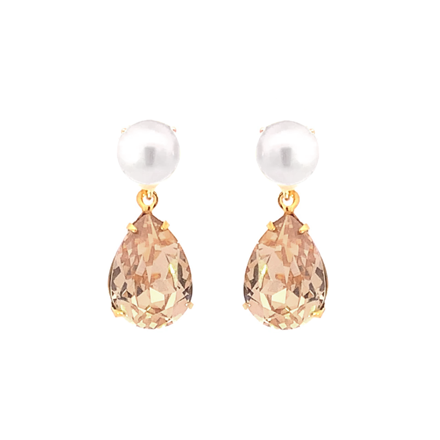 November birthstone pearl earrings gold