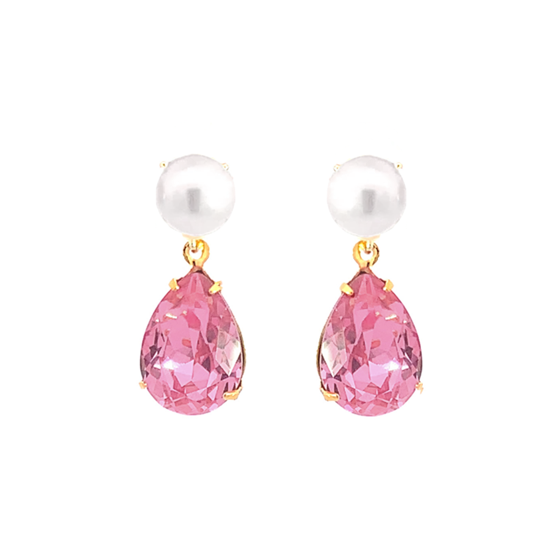 October birthstone pearl earrings gold