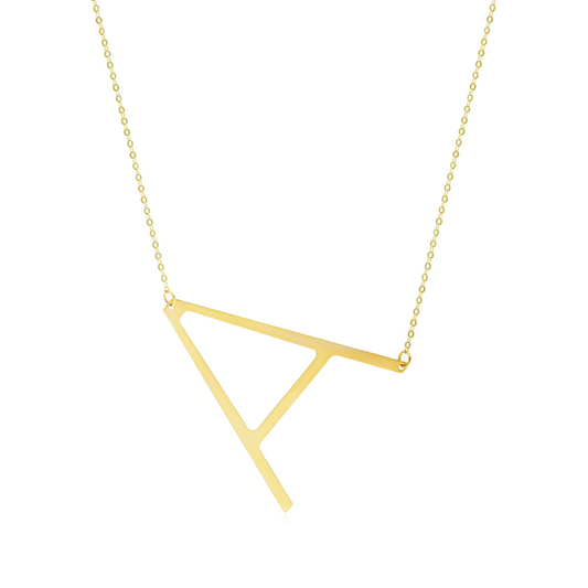 Oversized initial necklace gold