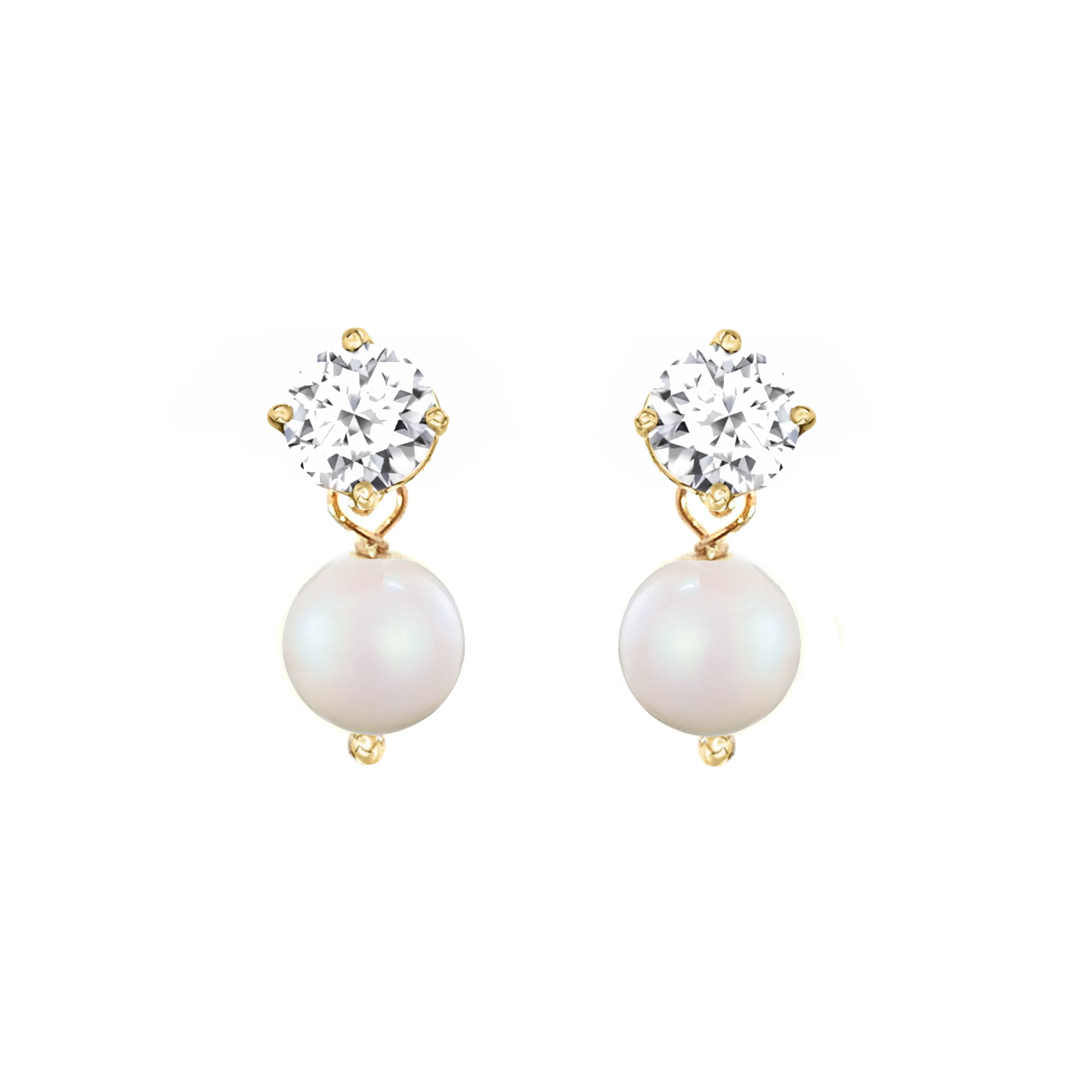 Paris pearl drop earrings gold