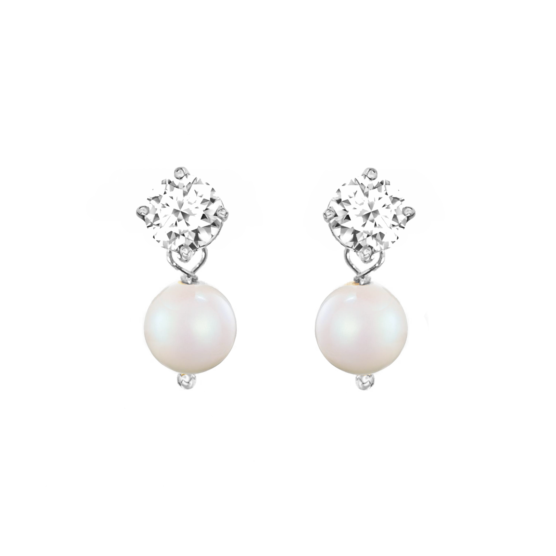 Paris pearl drop earrings silver