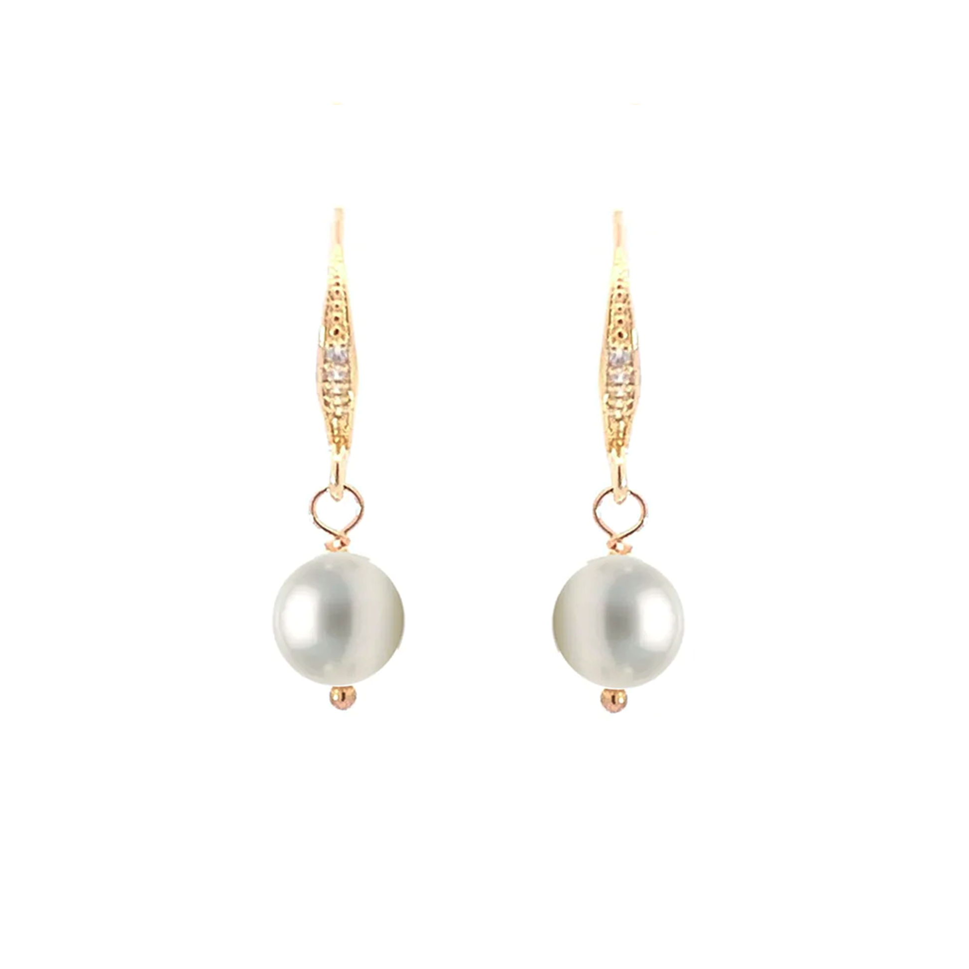 simple pearl drop earrings gold