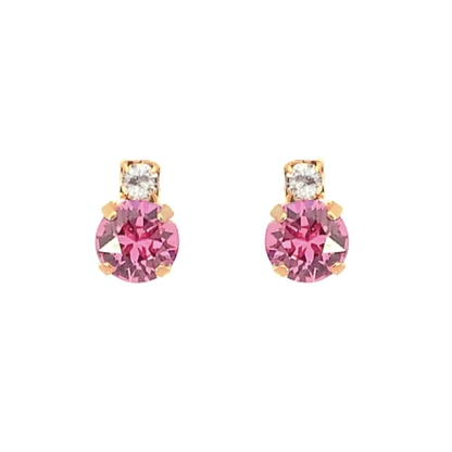 Pink tourmaline stud earrings gold