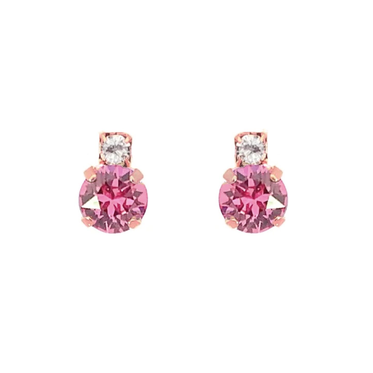 Pink tourmaline stud earrings rose gold