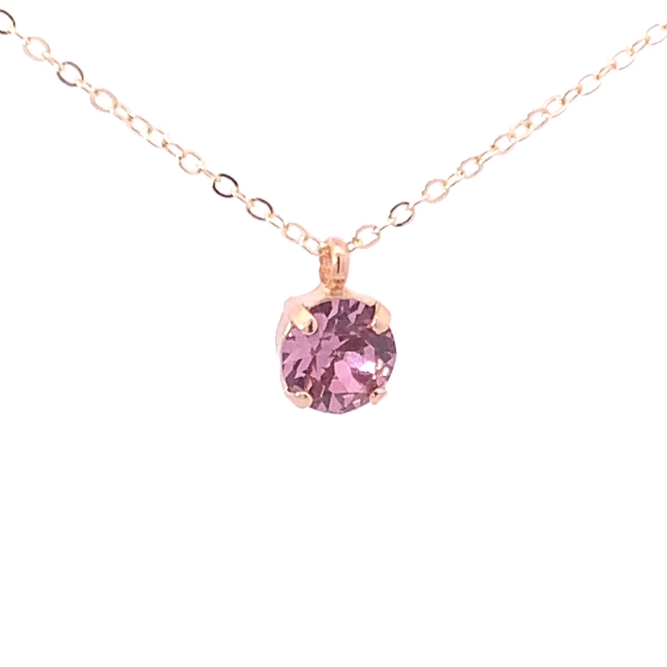 alexandrite crystal solitaire pendant necklace rose gold