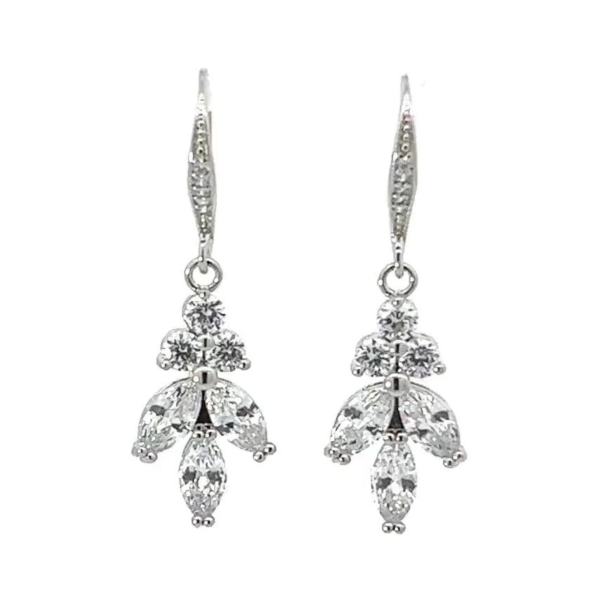 crystal chandelier earrings silver