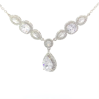 statement bridal necklace silver