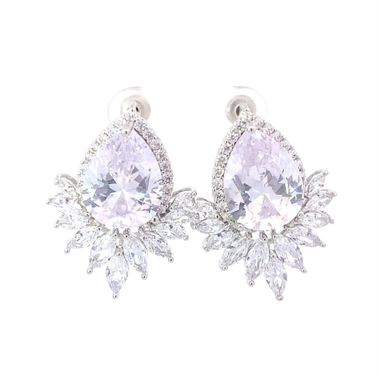 statement wedding earrings in silver
