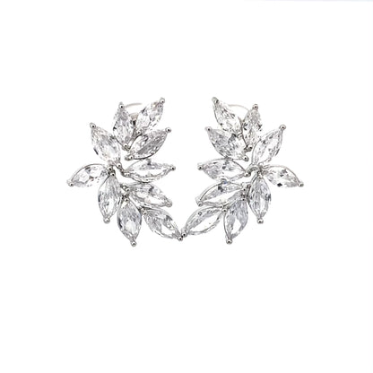 crystal cluster wedding earrings
