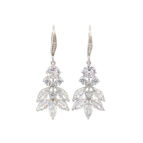 statement bridal earrings silver